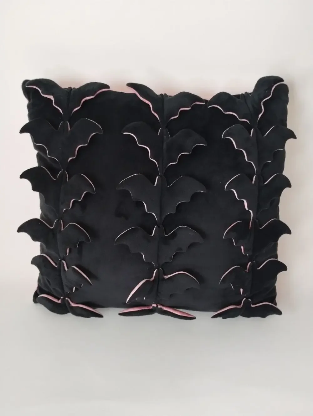 Pink / Black 3-D Bat Pillow 16